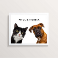 Quadro Dois Pets Personalizado -  Minimalista 30x40cm