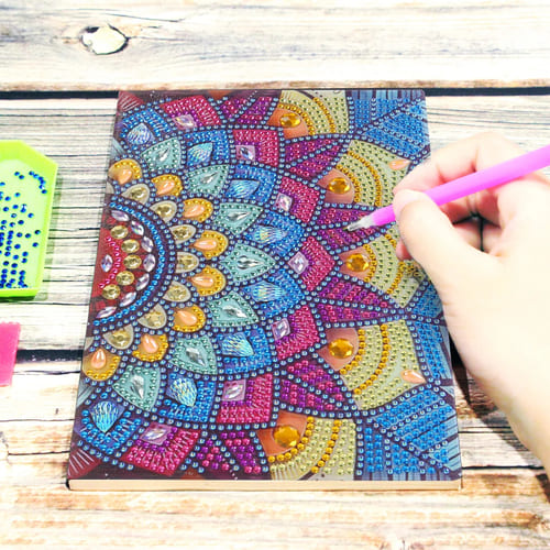 Pintura com Diamantes - Sketchbook Mandala - Bagy Art