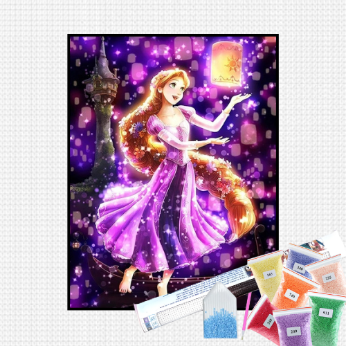 Pintura com Diamantes - Rapunzel - Bagy Art