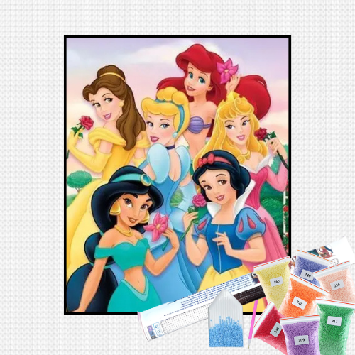 Pintura com Diamantes - Princesas Disney - Bagy Art