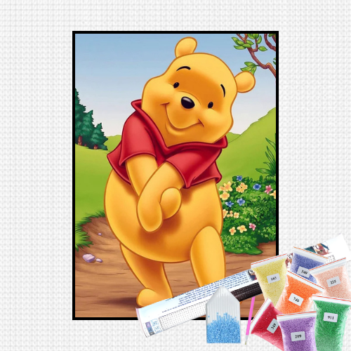 Pintura com Diamantes - Ursinho Pooh - Bagy Art