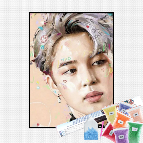 Pintura com Diamantes - Jimin BTS - Bagy Art