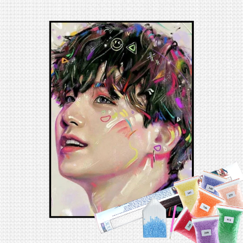 Pintura com Diamantes - Suga BTS - Bagy Art