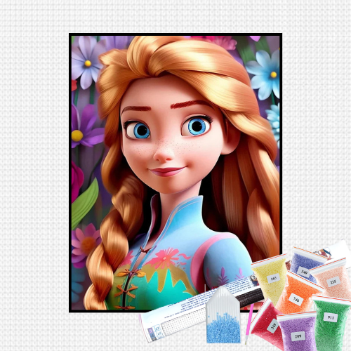 Pintura com Diamantes - Anna Frozen - Bagy Art