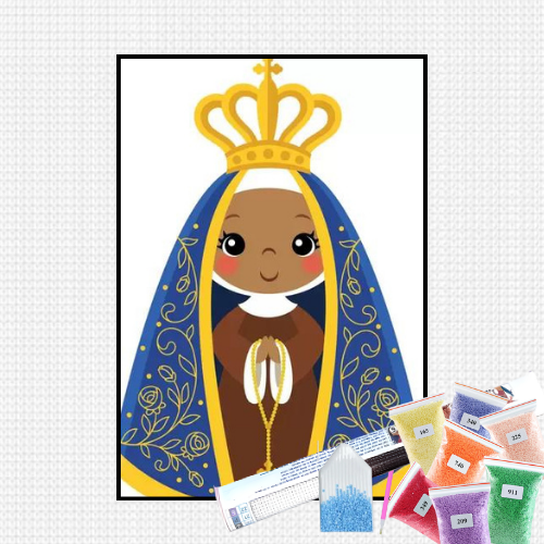 Pintura com Diamantes - Nossa Senhora Aparecida - Bagy Art