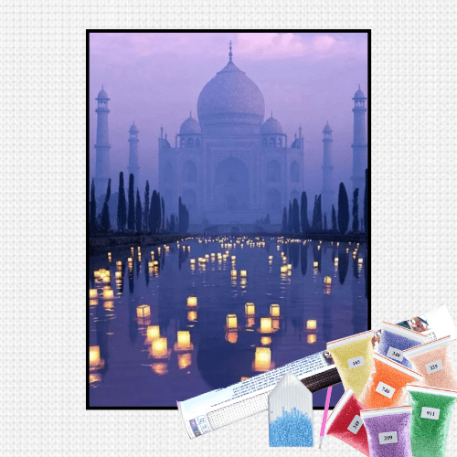 Pintura com Diamantes - Taj Mahal - Bagy Art