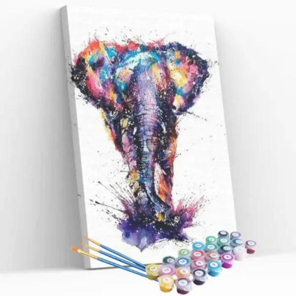 Pintura Numerada Terapêutica - Elefante Colorido