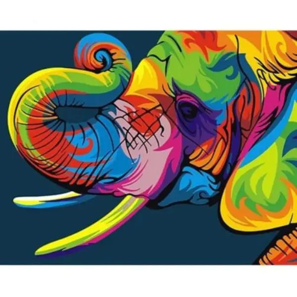 Pintura Numerada Terapêutica - Elefante Abstrato