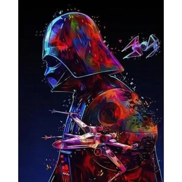 Pintura Numerada Terapêutica - Darth Vader Nave