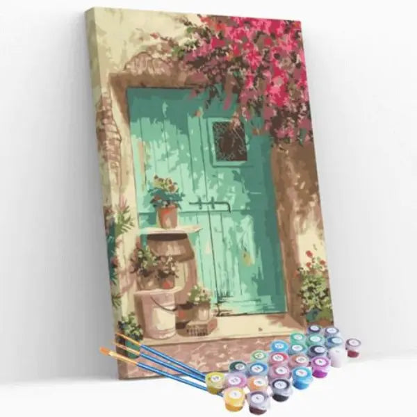 Pintura Numerada Terapêutica - Porta com Flores