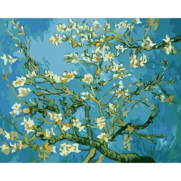 Pintura Numerada Terapêutica - Amendoeira em Flor de Van Gogh