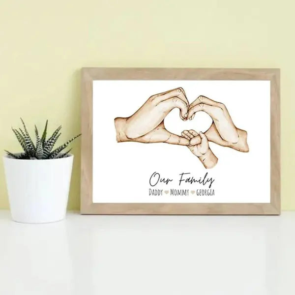 Quadro Personalizado Coração de Família - 30x40cm