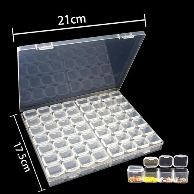 Caixa Organizadora de Diamantes - 56 divisórias